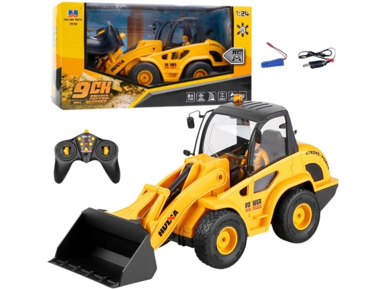 Nuotoliniu būdu valdomas HUINA ekskavatorius–buldozeris 1:24