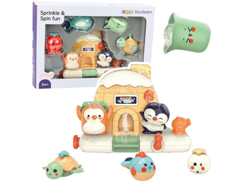 LEAN Toys Badesæt til baby interaktive havdyr