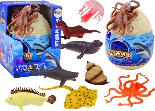 Lean Toys Jūros Gyvūnų ir Augalų Figūrėlės Kiaušinyje