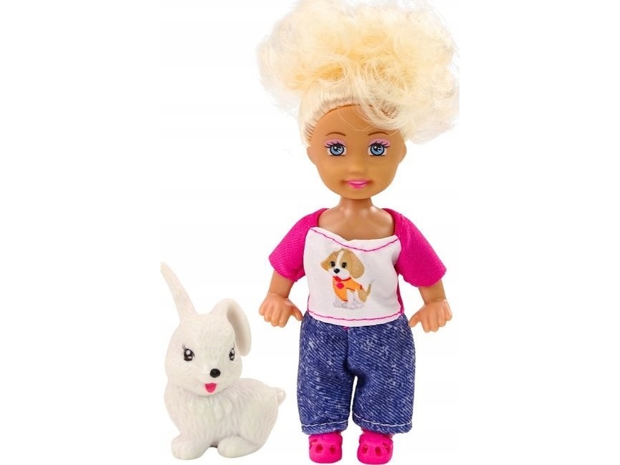 LeanToys Mini Doll Kjole med langt hår Farvet dyr