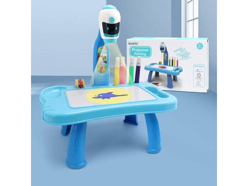 Leantoys Mini Projector Robot Table 2In1 Tilbehør Blå