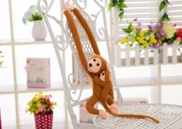 Leantoys Plys Baby Abe Maskot Lysebrun 70 Cm