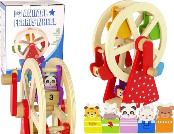 Roterende Pariserhjulsfigurer I Træ Lean Toys
