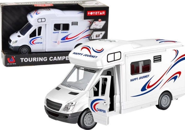 Auto Camper Weiß Lichter Geräusche Türen Offen Lean Toys