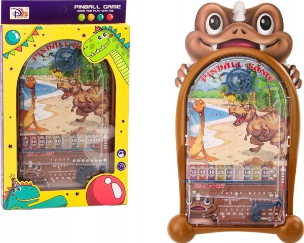Lean Toys Stalo žaidimas Pinball Arcade Game Dinosaurs Brown Stand