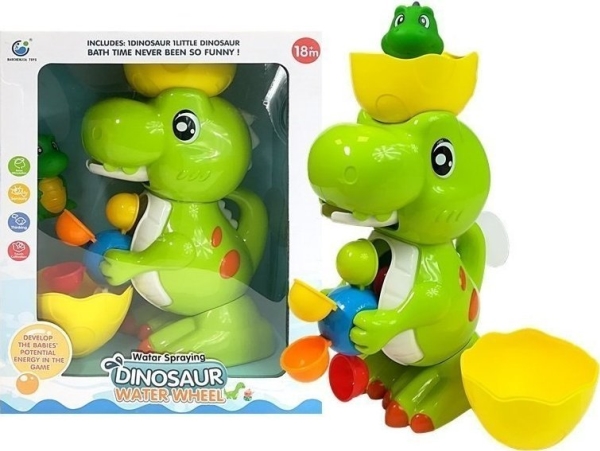 Lean Toys Vonios žaislas Dinozauras su malūnėliu
