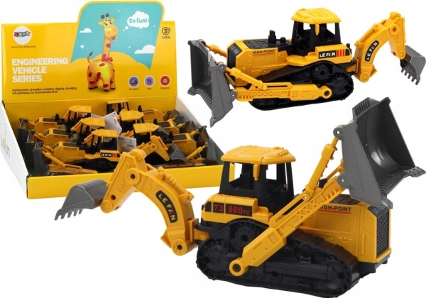 Leantoys Caterpillar Bagger Baufahrzeug 2 Schaufeln Gelb