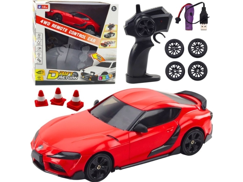 Drift Sportbil Utbytbara hjul Fjärrstyrd RC 4WD Röd | Leksaker - Radiostyrda leksaker - Bilbanor | GameStuff