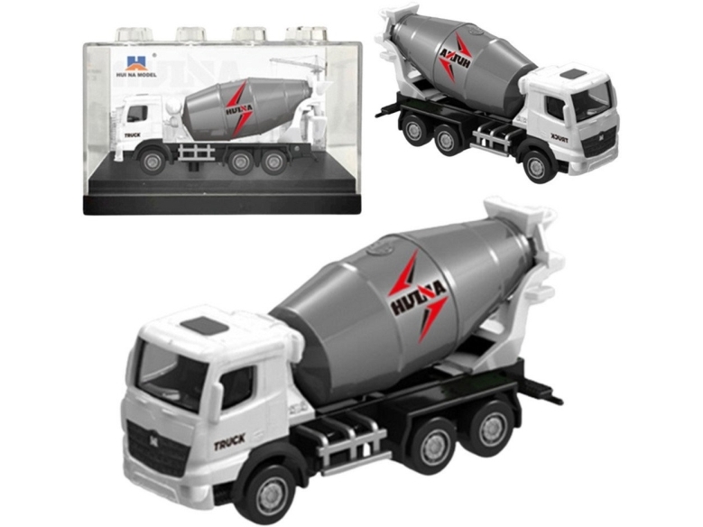 HUINA metal beton-mixer model samlerobjekt Huina hvid 1:80