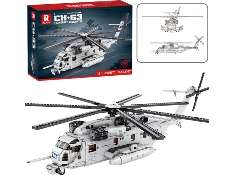 Lean Toys KONSTRUKCINIS RINKINYS – CH-53 TRANSPORTINIS SRAIGTASPARNIS 2192 dalys