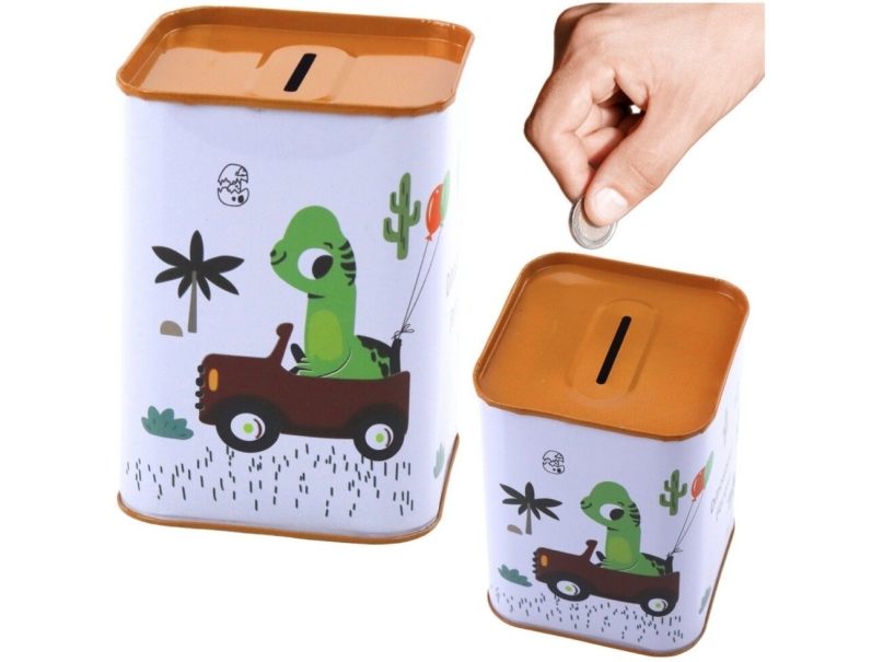 Sparbössa Dinosaurie I Bil Lär Dig Spara Metall Vit 11x8cm | N - A | GameStuff