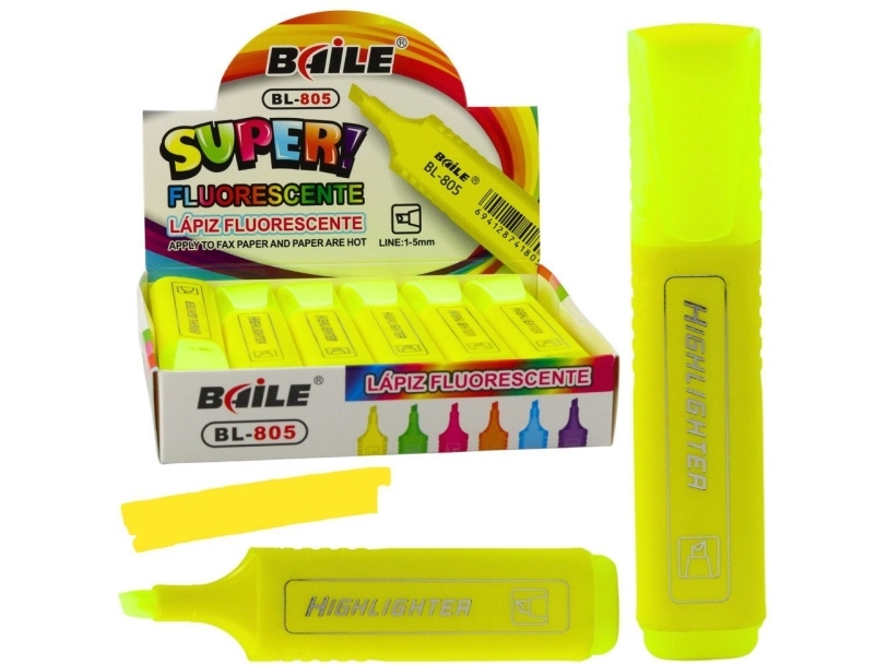 Marker/overstryger neon gul til noter