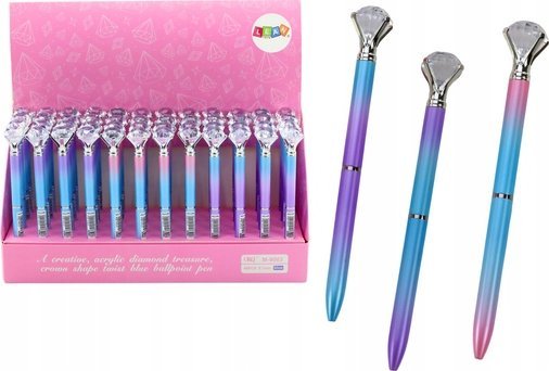 Leantoys Diamant-Kugelschreiber Farbig Blau Mine 0,7 Mm Mix