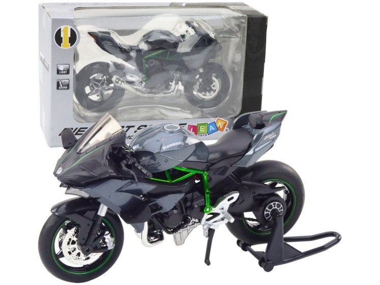 Sportmotorcykel i metall med ljus och ljud grå 1:12 | Leksaker - Bilar och andra fordon - Motorcyklar | GameStuff
