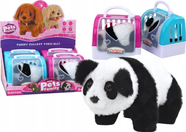 Leantoys Plys Interaktiv Panda I Transporter Pink Blue