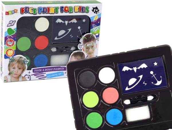 LeanToys makeupsæt til børn DIY, male ansigt med skabeloner