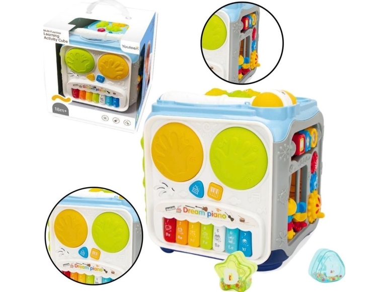 Leantoys Multifunktionaler Lernwürfel Für Kleinkinder Licht & Sounds