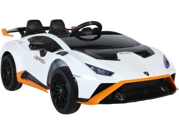 Lean Cars Vienvietis elektromobilis vaikams Lamborghini Sto Drift, baltas