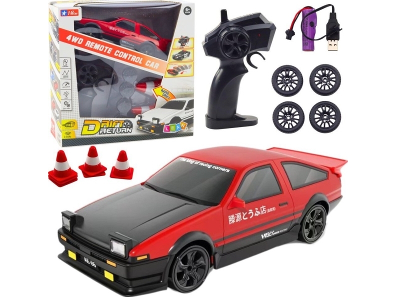 Sportbil för drifting Utbytbara hjul Fjärrstyrd RC 4WD Röd | Leksaker - Radiostyrda leksaker - Bilbanor | GameStuff