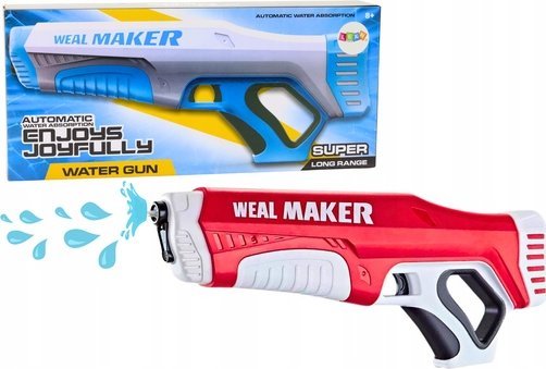 Lean Toys Automatinis vandens pistoletas, raudonas, 350 ml