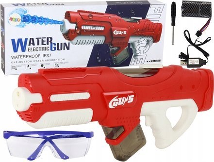LeanToys stor vattenpistol röd 750 ml med glasögon | Utomhusleksaker - Glasögon & Dykmaske - Vattenpistoler | GameStuff