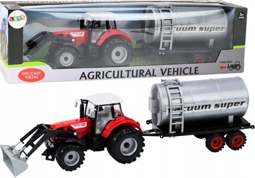 Leantoys Farm Traktor Bagger Mit Tanker Rot Drive