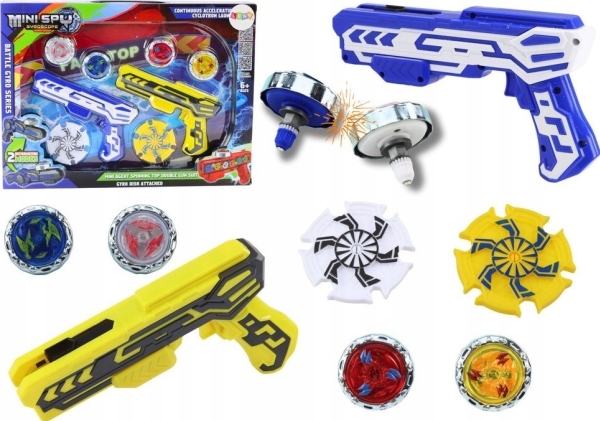 LeanToys Guns Launcher 4 metallskivor blågula ljus | Leksaker - Rollek - Blaster och leksaksvapen | GameStuff