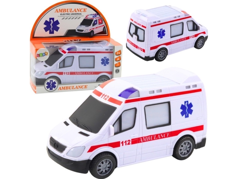 Ambulans på batteri – ljus & ljud – vit | Leksaker - Bilar och andra fordon - Lastbilar | GameStuff