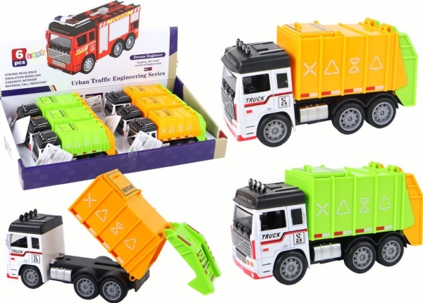 Leantoys Auto Garbage Truck Trailer 2 Farver