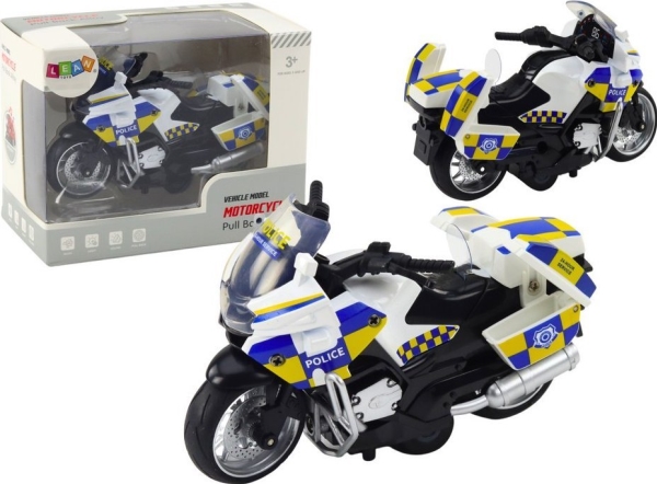Leantoys Politimotorcykel Med Friktionsdrift På Batterier Lys Og Lyd