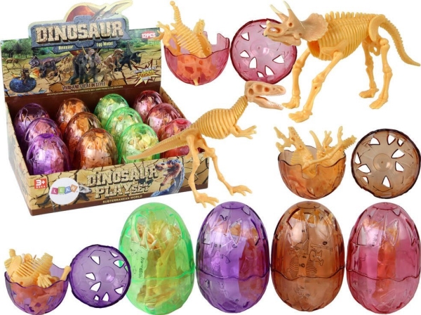 Leantoys Aufklappbares Dinosaurier-Ei Figur Gelb 4 Farben 9 Cm
