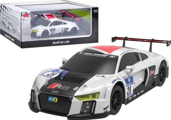 Rastar Nuotoliniu Būdu Valdomas Sportinis Automobilis Audi R8 Lms 1:24, Baltas Ir Juodas
