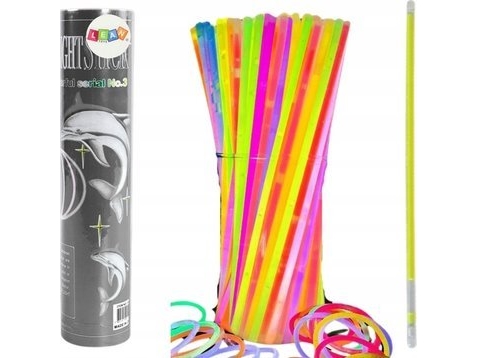 Leantoys Fluorescerende Armbånd 100 Stk Multicolour Glow-In-The-Dark