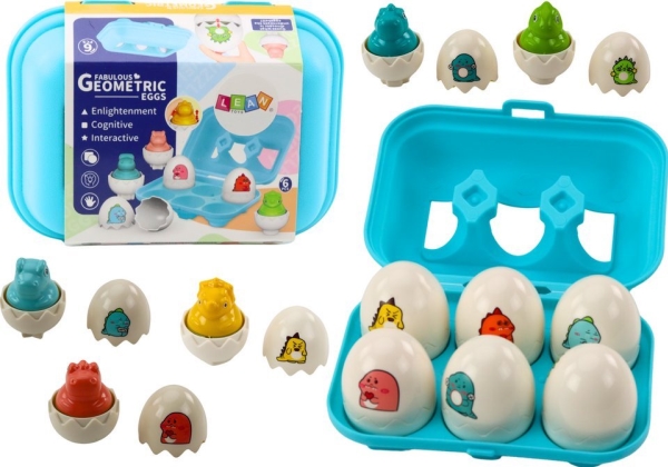 Leantoys Sechs Geometrische Dinosaurier-Eier Bunt