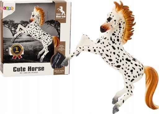 Leantoys Pferd Figur White Dots Pferd Stehend Stall Bauernhof Cute Horse
