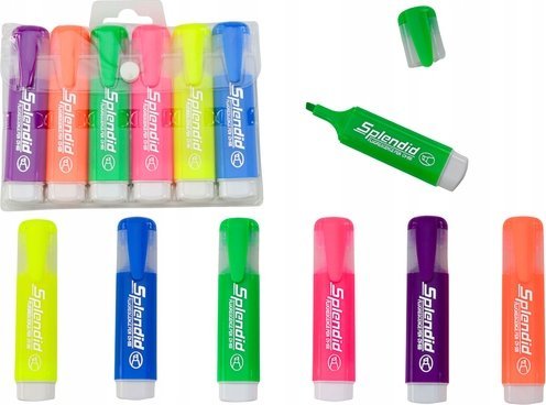 Leantoys Textmarker Stift Pastellfarben 6 Stück Lean Toys