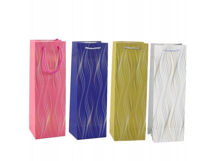 Lean Geschenkbeutel Für Flasche Polyskujace Fale 35 X 12 X 9 Cm
