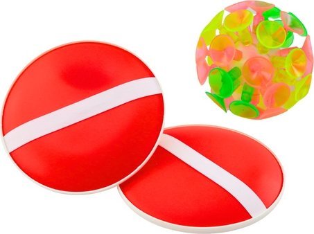 Leantoys Runde Sticks Ballspiel Mit Saugnäpfen Rot
