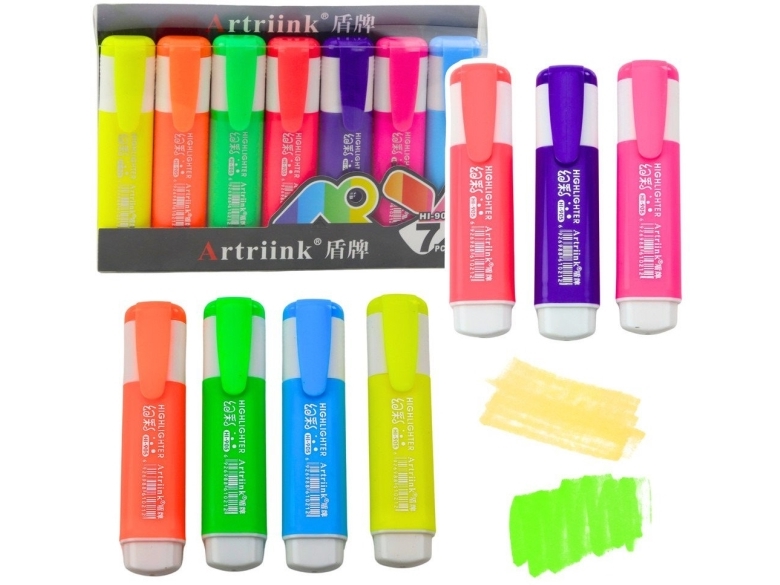 Sæt med Nene Highlighter Colour Markers 7 stk