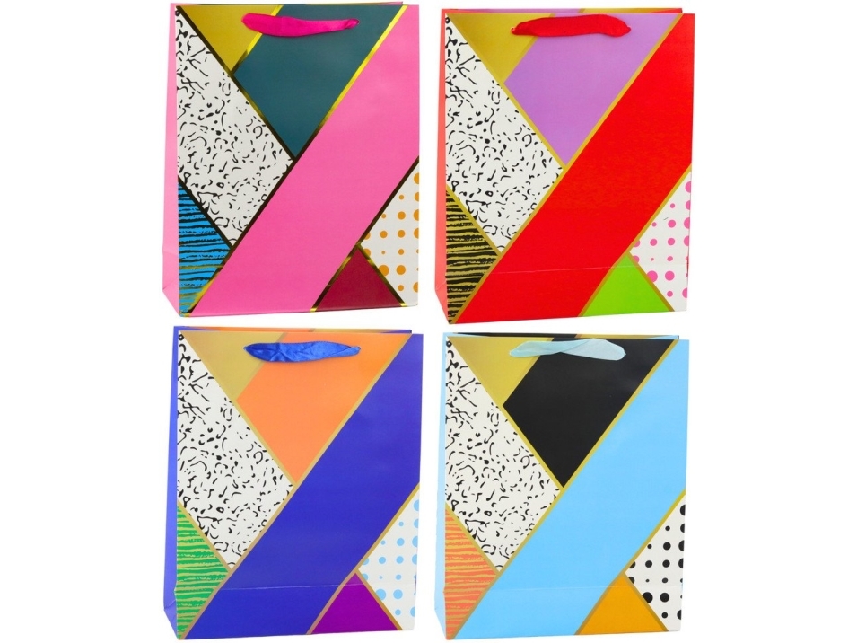 Lean Geschenk-Tasche Aus Papier Geometrische Muster 32 X 26 X 12 Cm