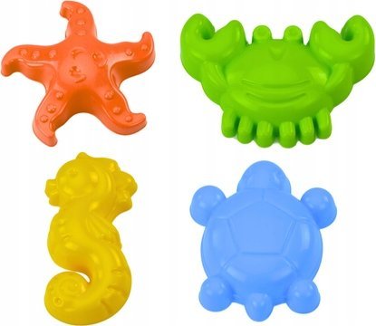 Hemar Sandformen MeeresTiere 4-Tlg. Krabbe Schildkröte Seestern Gelb Grün
