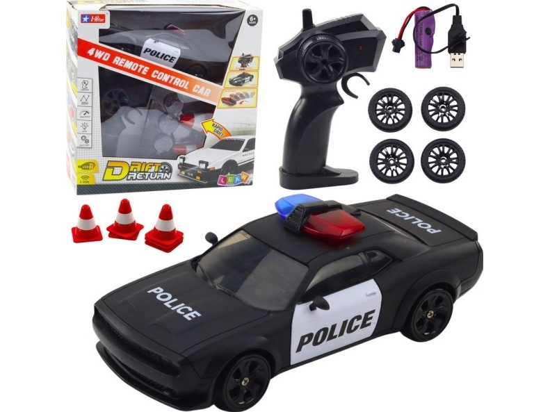 Drift Sportbil Utbytbara hjul Fjärrkontroll RC 4WD Polis | Hobby - Modellbygge - Plast Byggmodeller - flyg | GameStuff