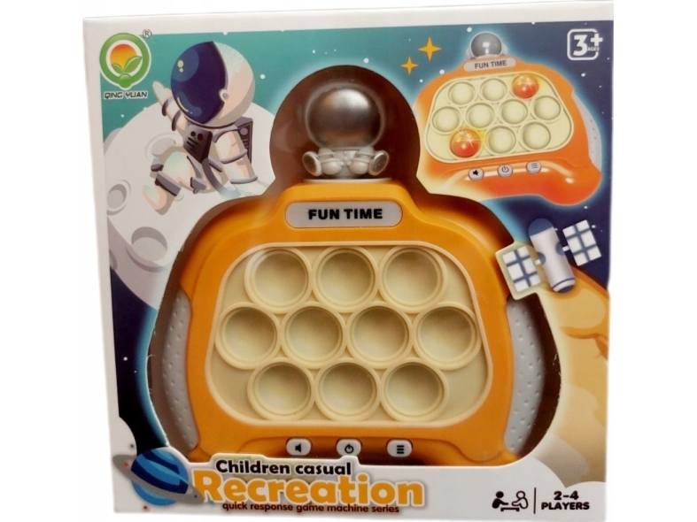 LeanToys Pop-It Cosmonaut Sensorisk Konsol Spil Lys Lyde Gul