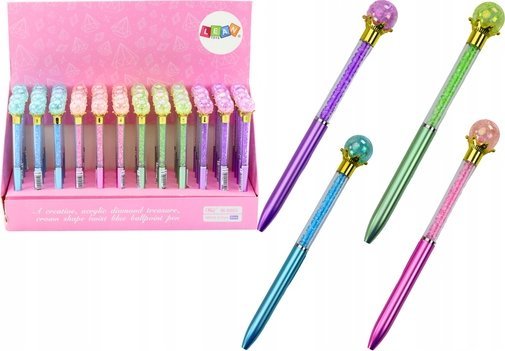 Leantoys Diamant Kugelschreiber Diamanten Blaue Feder 0,7Mm Mix
