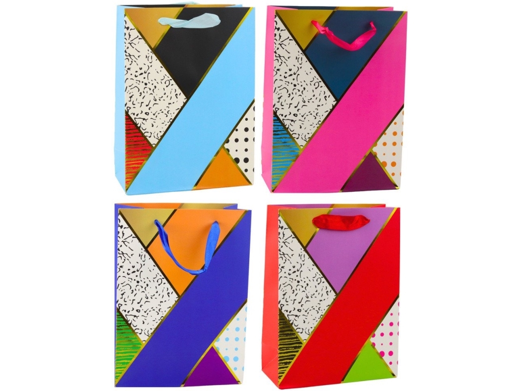 Lean Geschenkbeutel Aus Papier Geometrische Muster 23 X 18 X 10,5 Cm