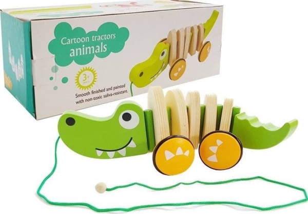 LeanToys träkrokodil på hjul 18 cm | N - A | GameStuff
