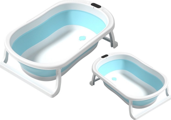 Lean Sulankstoma mėlyna kūdikio vonelė su neslystančiomis kojelėmis