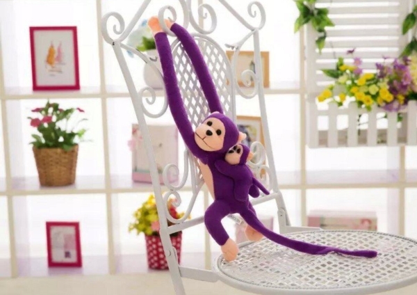 Lean Toys Plüsch-Affe Mit Baby 70 Cm