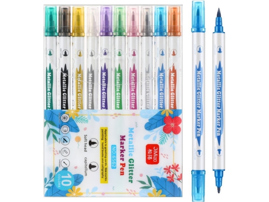 Metallic glitterpennor set färgglada dubbelsidiga 10 st EDUKAMP | Kläder & Säkerhet - Arbetskläder - Sweatshirts | GameStuff