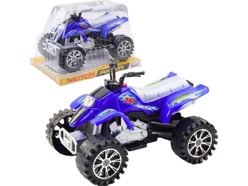 LeanToys quad terrængående med horn/knapper blå